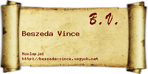 Beszeda Vince névjegykártya